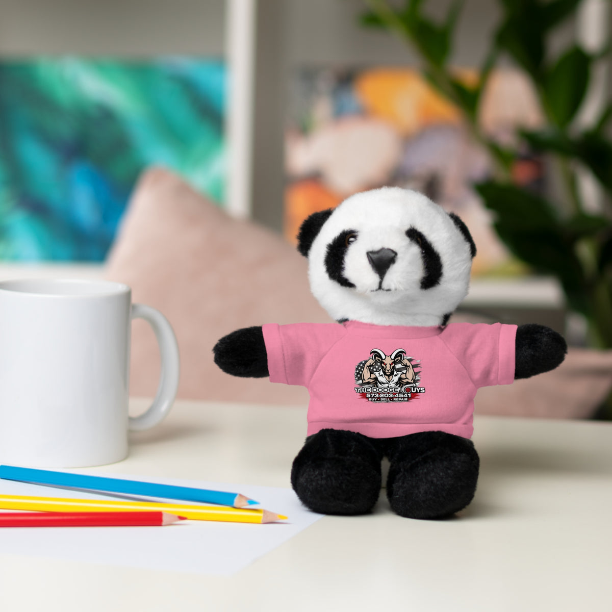 Green T-Shirt Teddy Bear with Custom Graphic — Cute Plush Gift for Kids & Fans