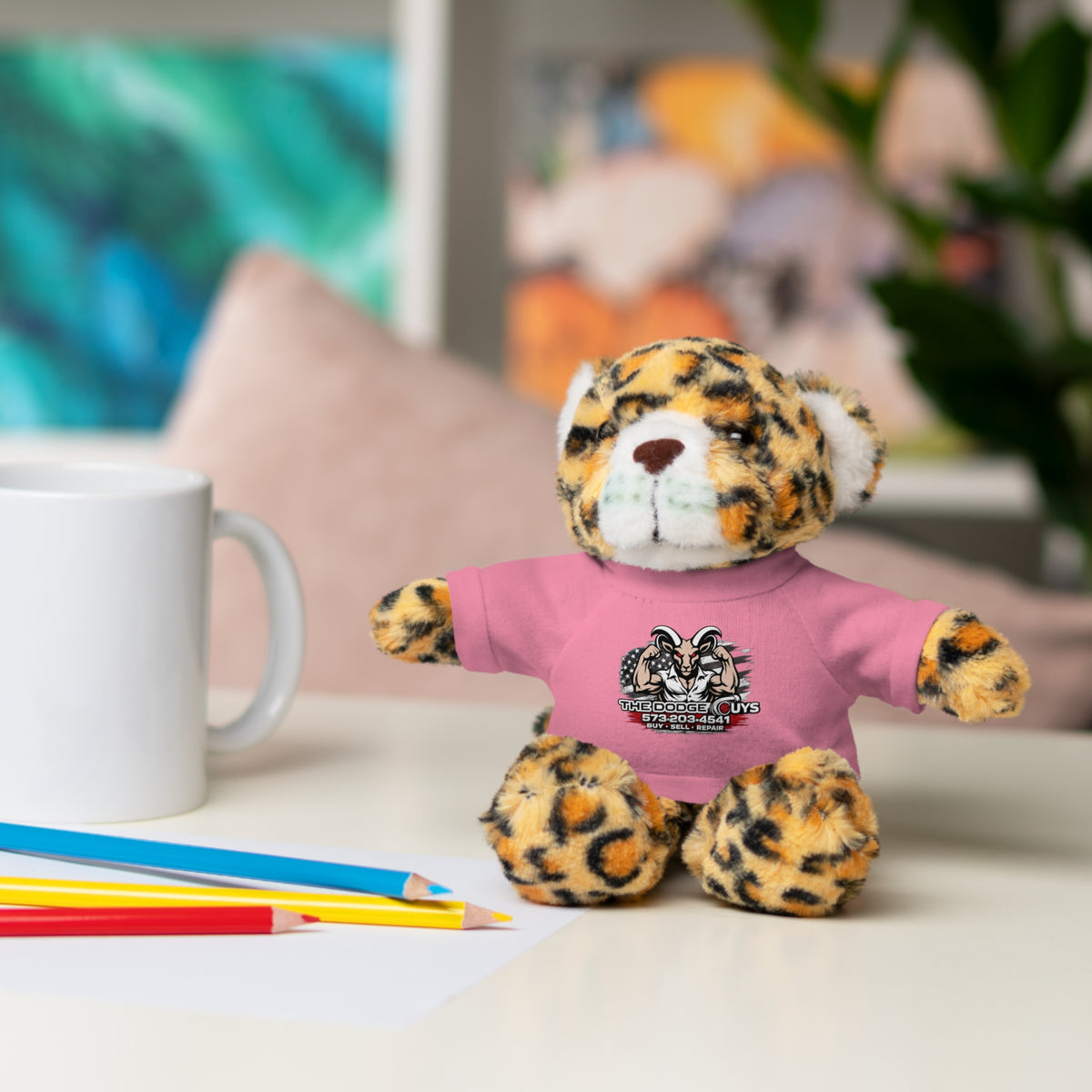 Green T-Shirt Teddy Bear with Custom Graphic — Cute Plush Gift for Kids & Fans