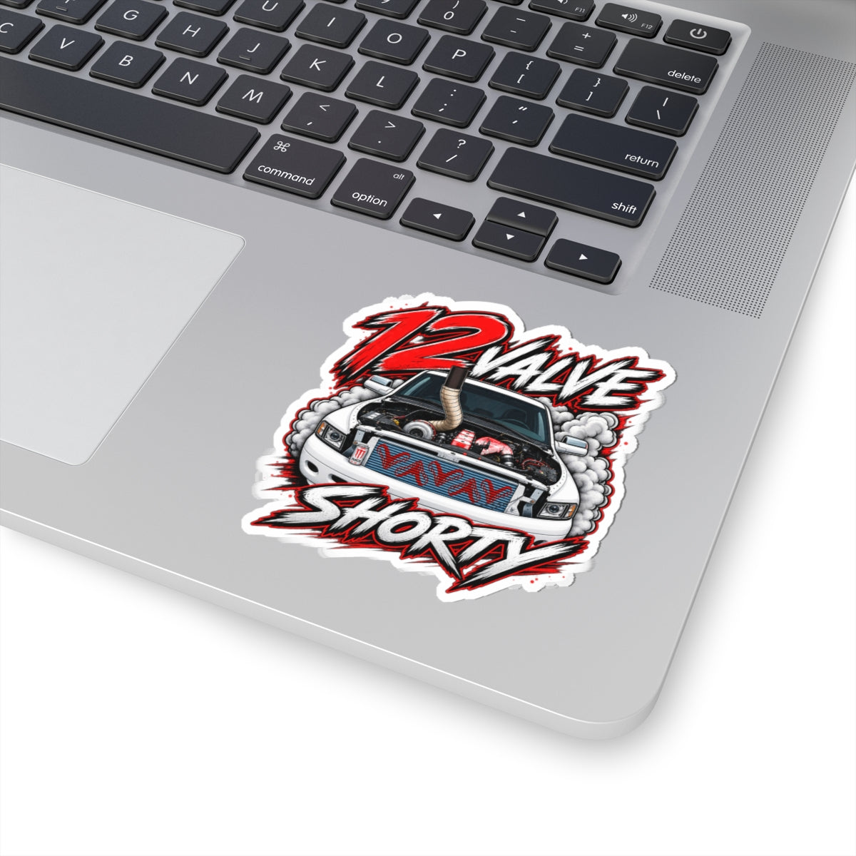 12 Valve Shorty Sticker — Diesel Truck Kiss-Cut Decal for RAM Fans