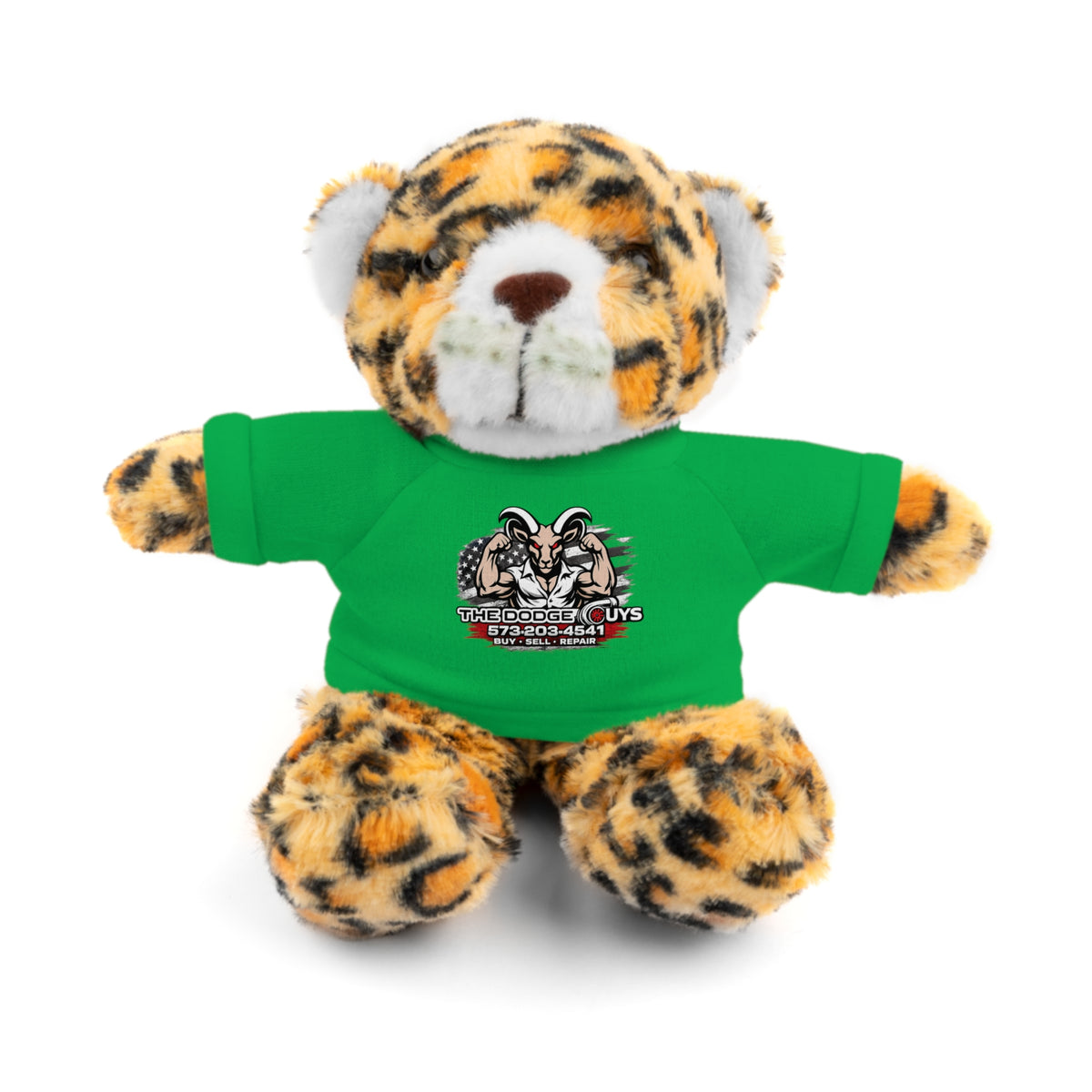 Green T-Shirt Teddy Bear with Custom Graphic — Cute Plush Gift for Kids & Fans