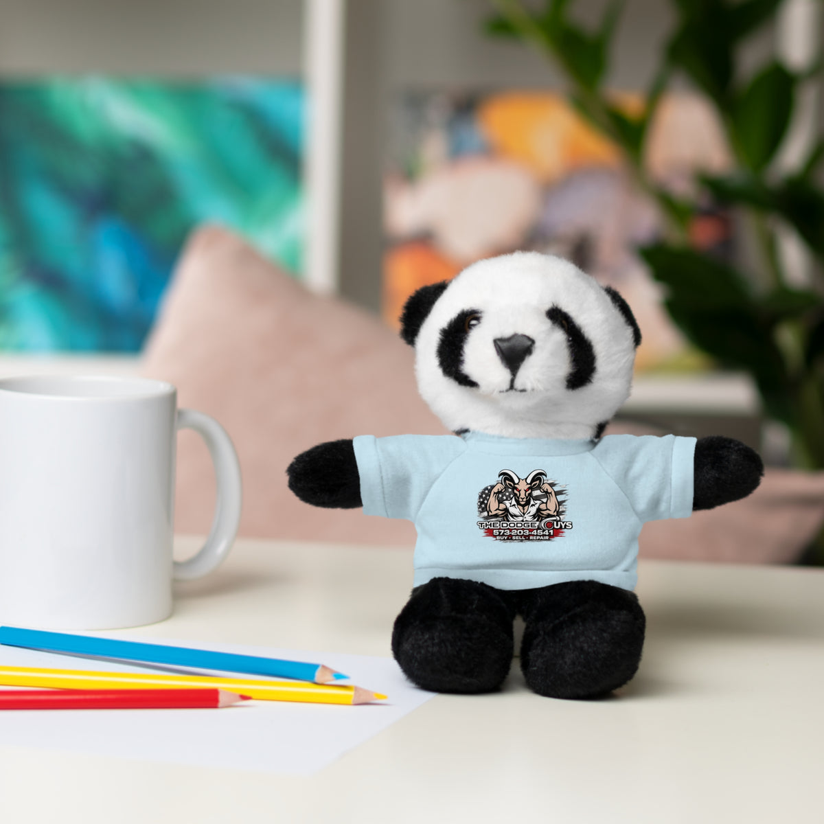 Green T-Shirt Teddy Bear with Custom Graphic — Cute Plush Gift for Kids & Fans